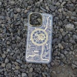 iphone 14 pro golden cover clock