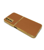 Vivo Y20 Semi-Leather Back Cover | Windsor Tan with Golden,classy