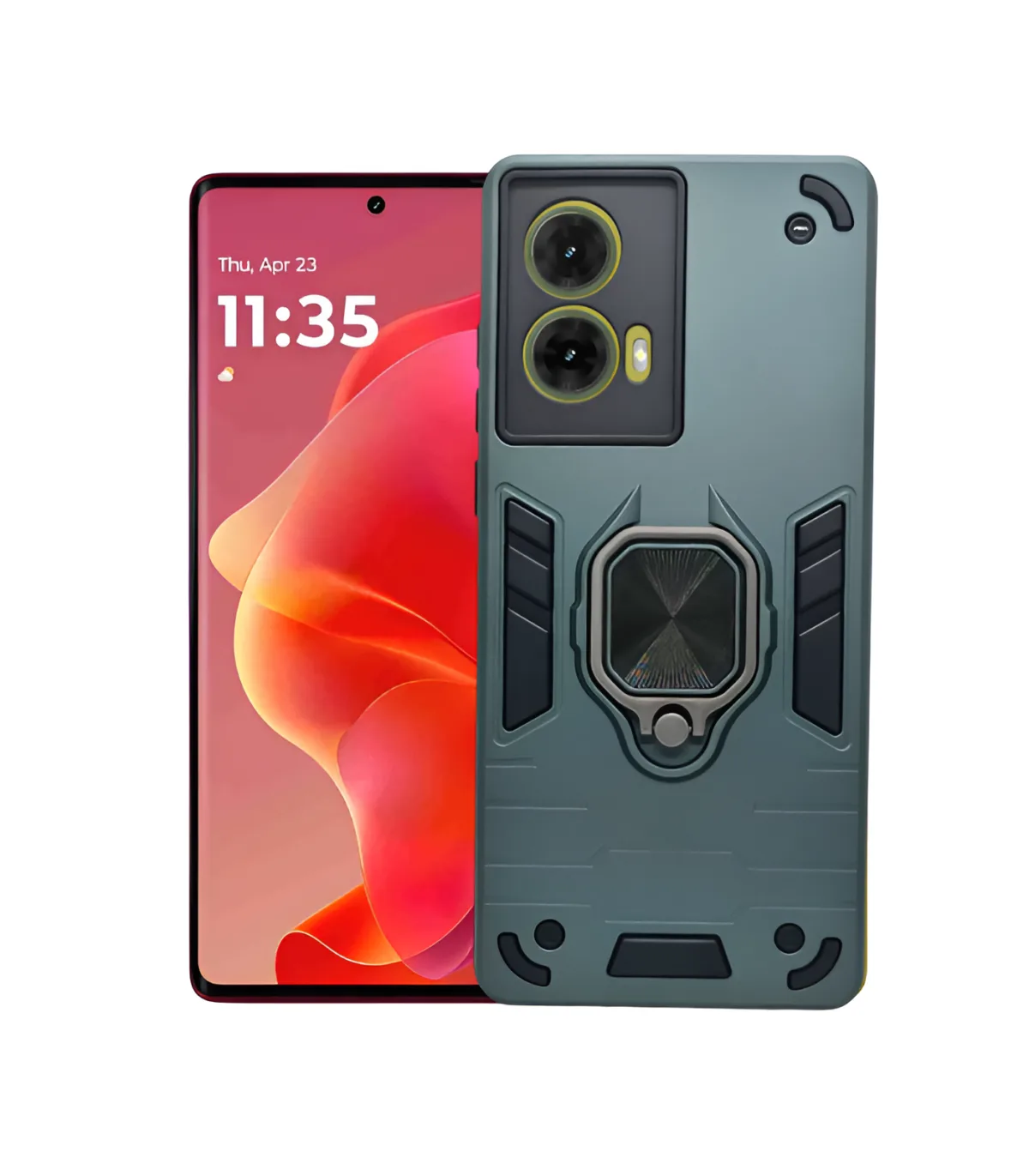 Motorola G85 5G Stand and Ring Cover-All Rounded Protection