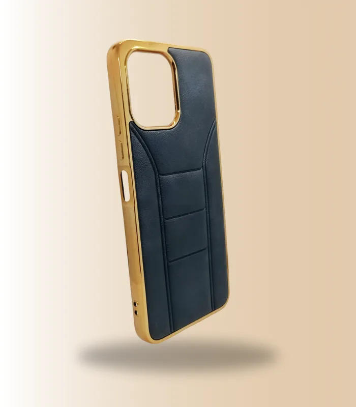 Best redmi 12 back cover | Semi Leather Back cover black - Image 5