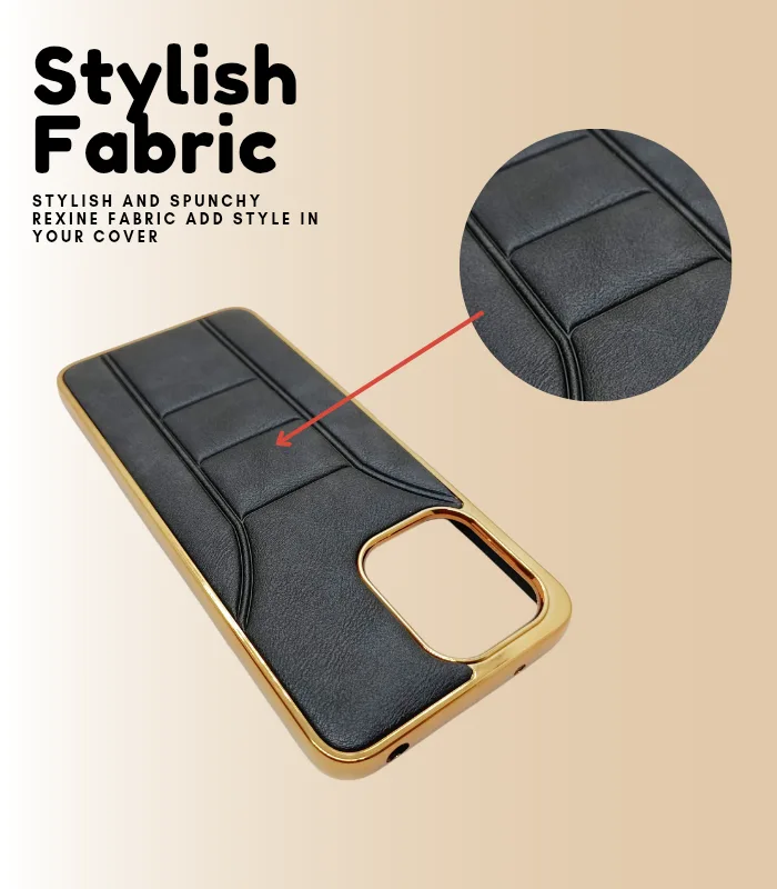 Best redmi 12 back cover | Semi Leather Back cover black - Image 4