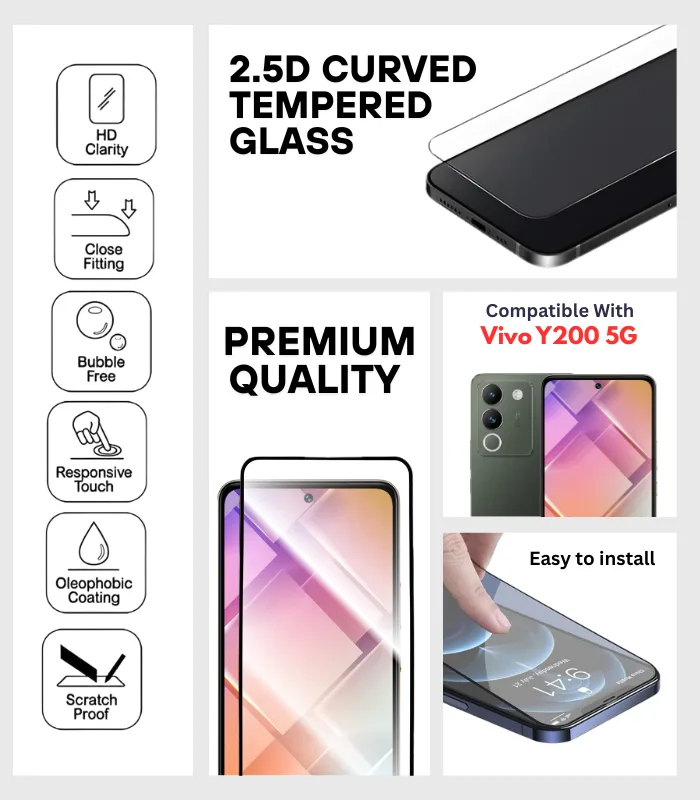 Vivo Y200 5G Tempered Glass – Ultimate Screen Safety - Image 2
