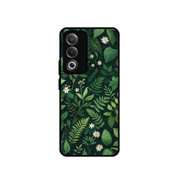 Lush Green Leaves and Daisy Floral Designer Back Cover