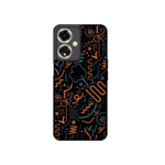 Colorful Line Art Glossy Metal Back Cover – Abstract Urban Theme