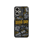 Good Day Hello Typography Metal Glossy Back Cover Design