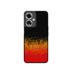 Oppo A59 Metal Glossy Gradient Back Cover – Red Black Orange Design