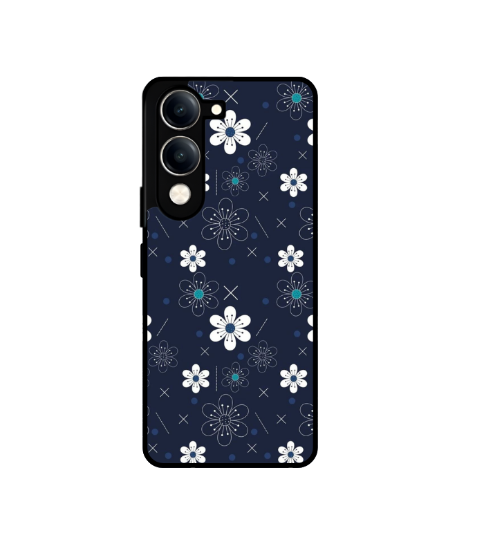 Vivo Y19 5G_lady_8 Super flower case with glossy back metal - Image 1