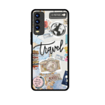 World travel art glossy metal back cover for y20