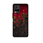 Vivo Y21 Designer Lava Red & Black Pattern Mobile Cover Case