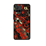 Vivo Y21 Red Black Abstract Marble Pattern Designer Mobile Cover
