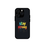 Stay Strong Black Glossy Metal Case For iphone 16 pro max