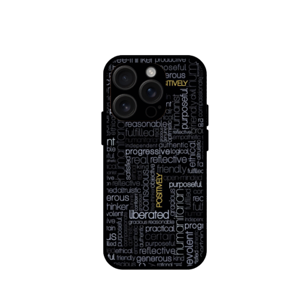 Positive Typography Glossy metal case for 16 pro max