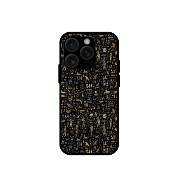 Egyptian Art glossy metal case for iphone 16 pro