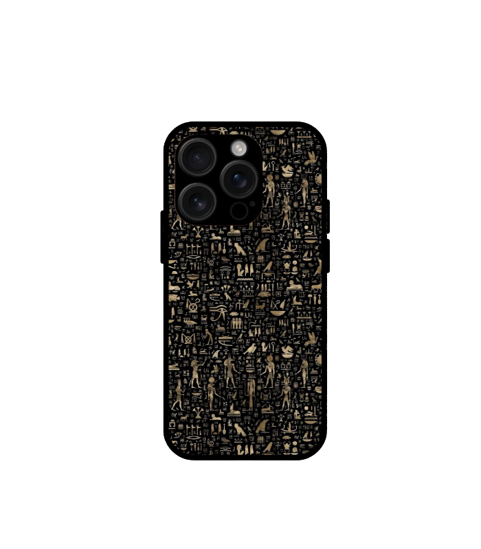 iphone 16 pro (17) Egyptian Art glossy metal case for iphone 16 pro - Image 1