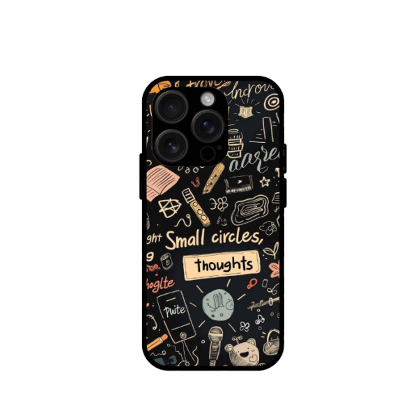 Thoughts Art typography glossy metal case for iphone 16 pro