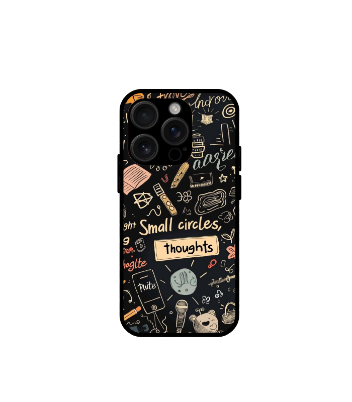 iphone 16 pro (19) Thoughts Art typography glossy metal case for iphone 16 pro - Image 1
