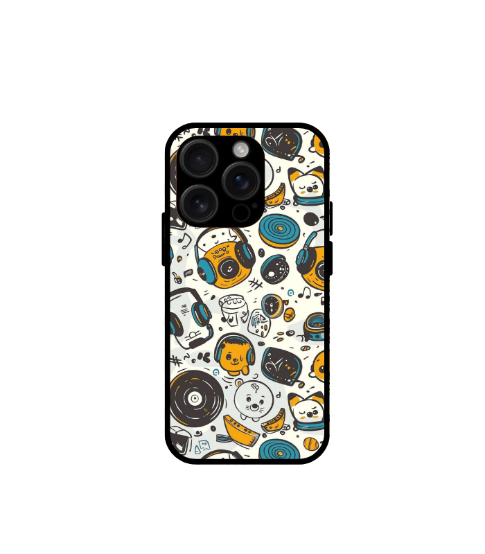 iphone 16 pro (20) Heaphone Style glossy case for iphone 16 pro - Image 1