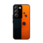 Elegant Black & Orange Leaf Art | Vivo Y200e 5G Case