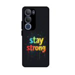 Stay Strong Black Glossy Metal Case For vivo y29 5g