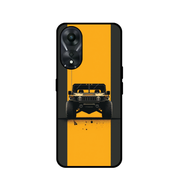 Yellow Jeep Case Oppo A58 5G – Ultimate Stylish Tough Metal Cover