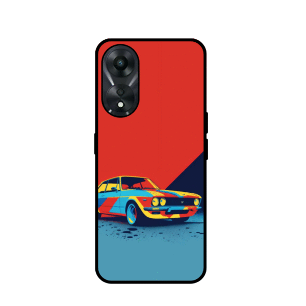 Premium Retro Style Car Glossy Metal Case For Oppo A58 5G