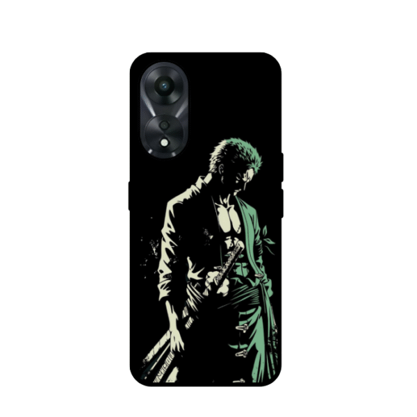 Glossy Warrior Sword Art Metal Mobile Case For Oppo A58 5G