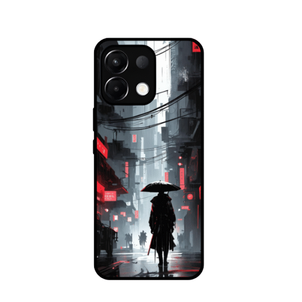 Urban Samurai Glossy Cover Oppo K13 5G – Stylish City Anime Case
