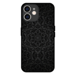 Black damask iPhone 12 case luxury dark pattern