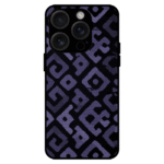 Purple geometric iPhone 14 Pro Max case tribal pattern