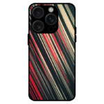 Red striped abstract iPhone 14 Pro Max case diagonal line pattern