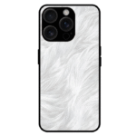 White feather pattern iPhone 14 Pro case abstract soft design