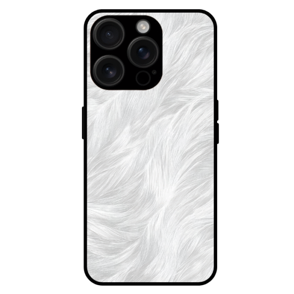 White feather pattern iPhone 14 Pro case abstract soft design