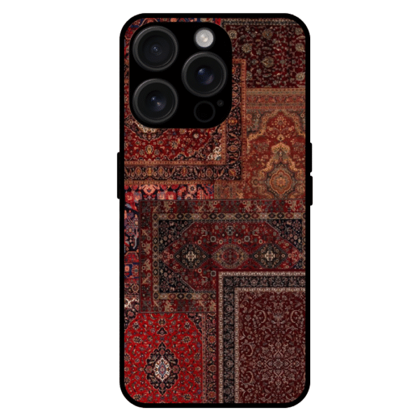 Red persian rug iPhone 14 Pro case vintage carpet pattern