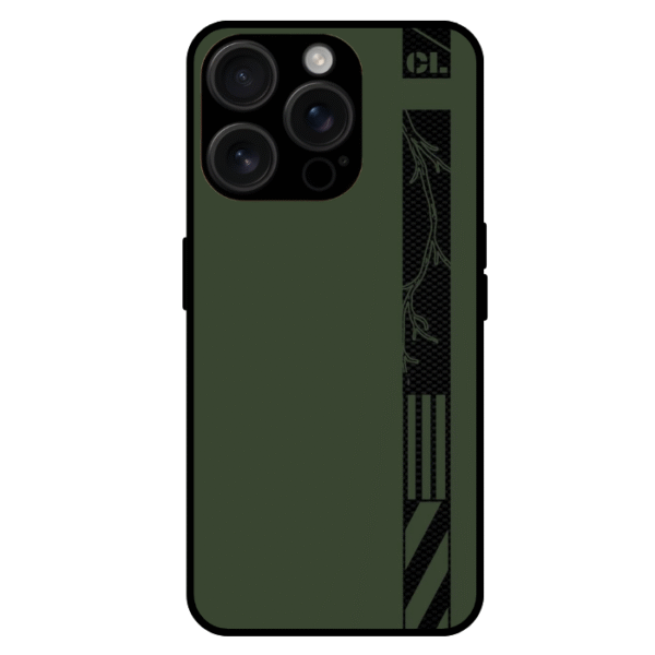 Army green iPhone 14 Pro case tactical streetwear design