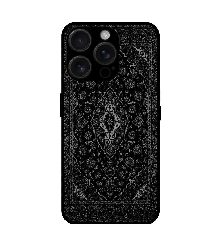 iPhone 14 Pro_zzz (23) Black persian rug iPhone 14 Pro case vintage carpet pattern