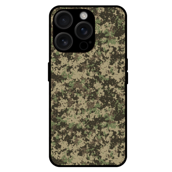 Green digital camo iPhone 14 Pro case military pixel pattern