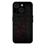 Dark floral mesh iPhone 14 case red black pattern