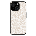 Beige Floral iPhone 14 Case - Elegant Cream Art