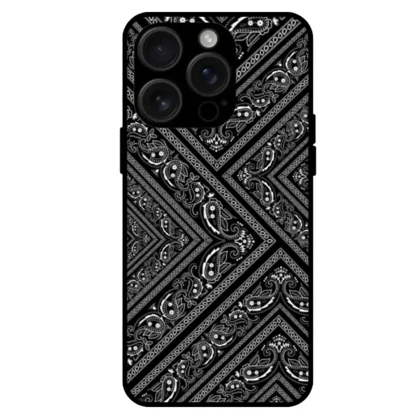 Black mandala iPhone 15 Pro Max case dark henna pattern