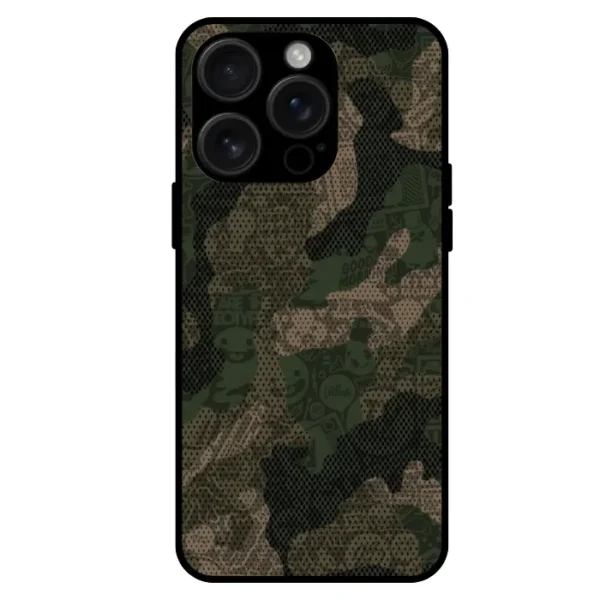 Camo doodle iPhone 15 Pro Max case military street art pattern
