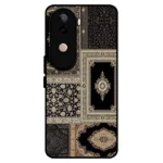 Vivo V40E Pashmina Cover Black Gold | Premium Back Case