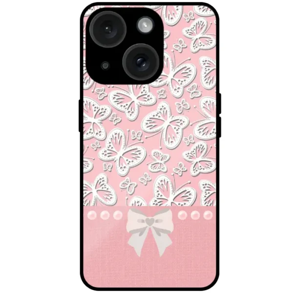 Butterfly Pink mobile cover for iphone 15