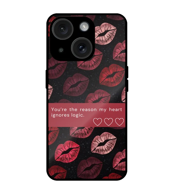 Cute Lips Metal Case for iphone 15 _cute_0024 Romantic Lips Mobile cover For iPhone 15 - Image 1