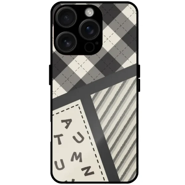 Neutral Patchwork Mobile Cover For iPhone 16 Pro Max