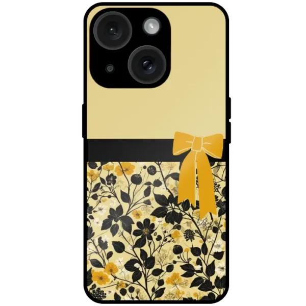 Beautifull Yellow Ribbon Design Mobile Cover For iPhone 15