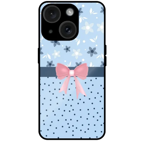Sky blue ladies mobile cover for iphone 15