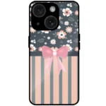 Beautiful flower ribbon mobile cover for iphone 15