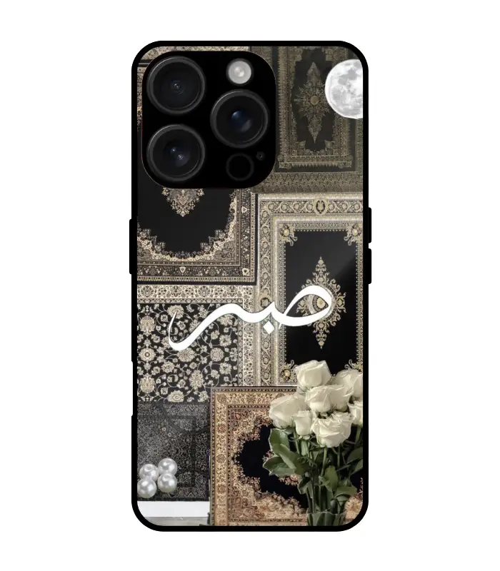 black and gold Pashmina case for iphonePattern_004 sabar Pashmina Design Case For iPhone 16 Pro - Image 1