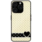 Black Heart Polka Dot Design Mobile Cover for iPhone 15 Pro