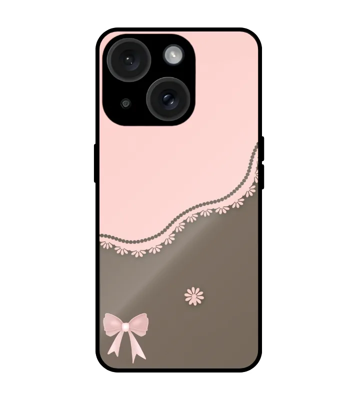 peach and brown flower case designer casecute_0035 Peach Shiney Ribbon Design Mobile cover for iphone 15 - Image 1
